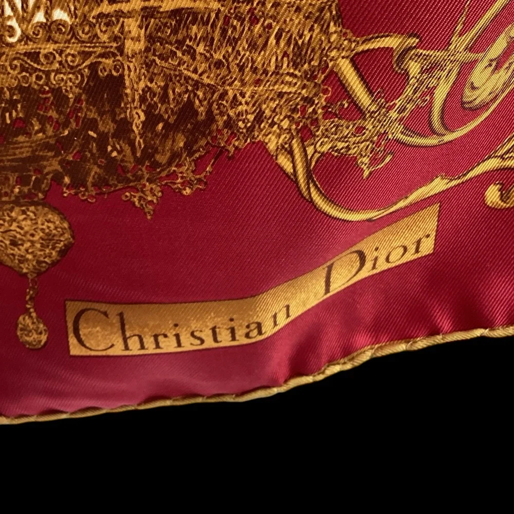 Vintage Christian Dior Silk Scarf RARE DESIGN! (t100ac)